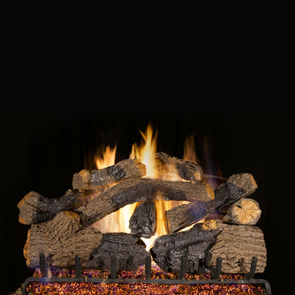 Real Fyre Charred Grizzly Oak Log Set (Logs Only - Burner Not Included)