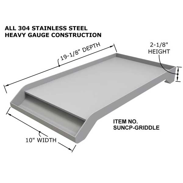 Sunstone 10" Wide Griddle with Oil Reservoir