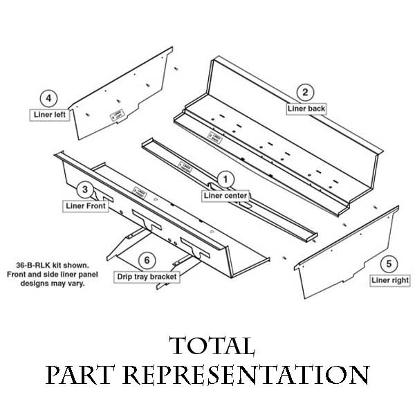 AOG 30-Inch Firebox Liner Kit for Angled Front Wall Grills - 30-B-RLK-02