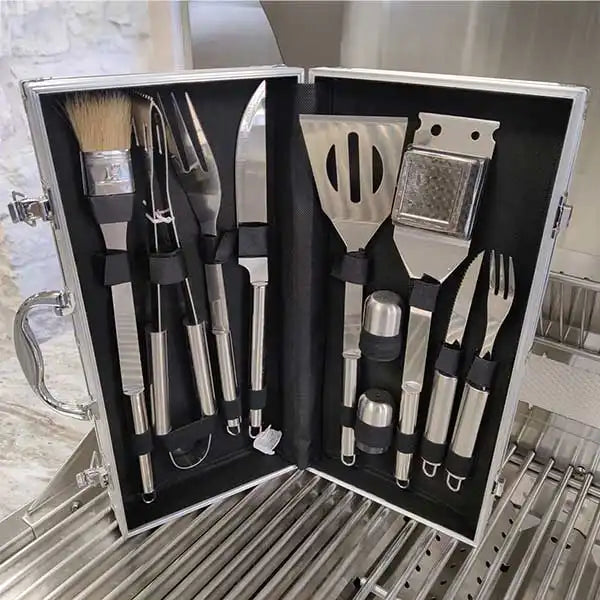 Sunstone 10 Piece Stainless Steel BBQ Tool Set